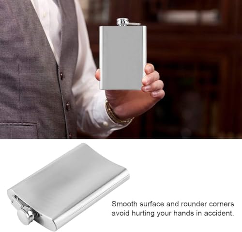 Image of Stainless Steel 10 Oz Liquor Hip Flask and Wine Whiskey Vodka Alcohol Drinks Pocket Bottle for Men Women (295 Ml, Silver)