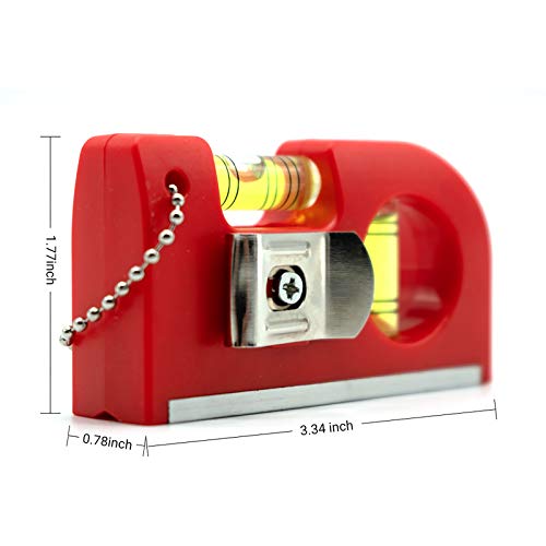 Sanung 2 Pieces Mini Magnetic Horizontal Vertical Pockets Spirit Levels With Keychain Magnetic Pocket Levels With Storage Bag Magnet Spirit Bubble Leveler For Determining Horizontal Vertical Plane #TOP1
