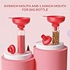 Pisol Wide Mouth Versatile Funnel, Canning Funnels for Kitchen Use, Food Grade Plastic Cooking Funnel Set with 4 Size Spouts and 2 Strainers for Filling Different Bottles and Bags, Red #3