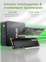 GMKtec G11 Mini PC AMD Ryzen Embedded R2514, 3-Jahre-Support 4C/8T bis 3,7 GHz (Beats 3500/N95/N150) 16G DDR4 512G PCIe 3.0 SSD, Dual 2.5G LAN/WiFi 6E/Triple 4K Display für Office/NAS/Soft-Router – Ansicht 9