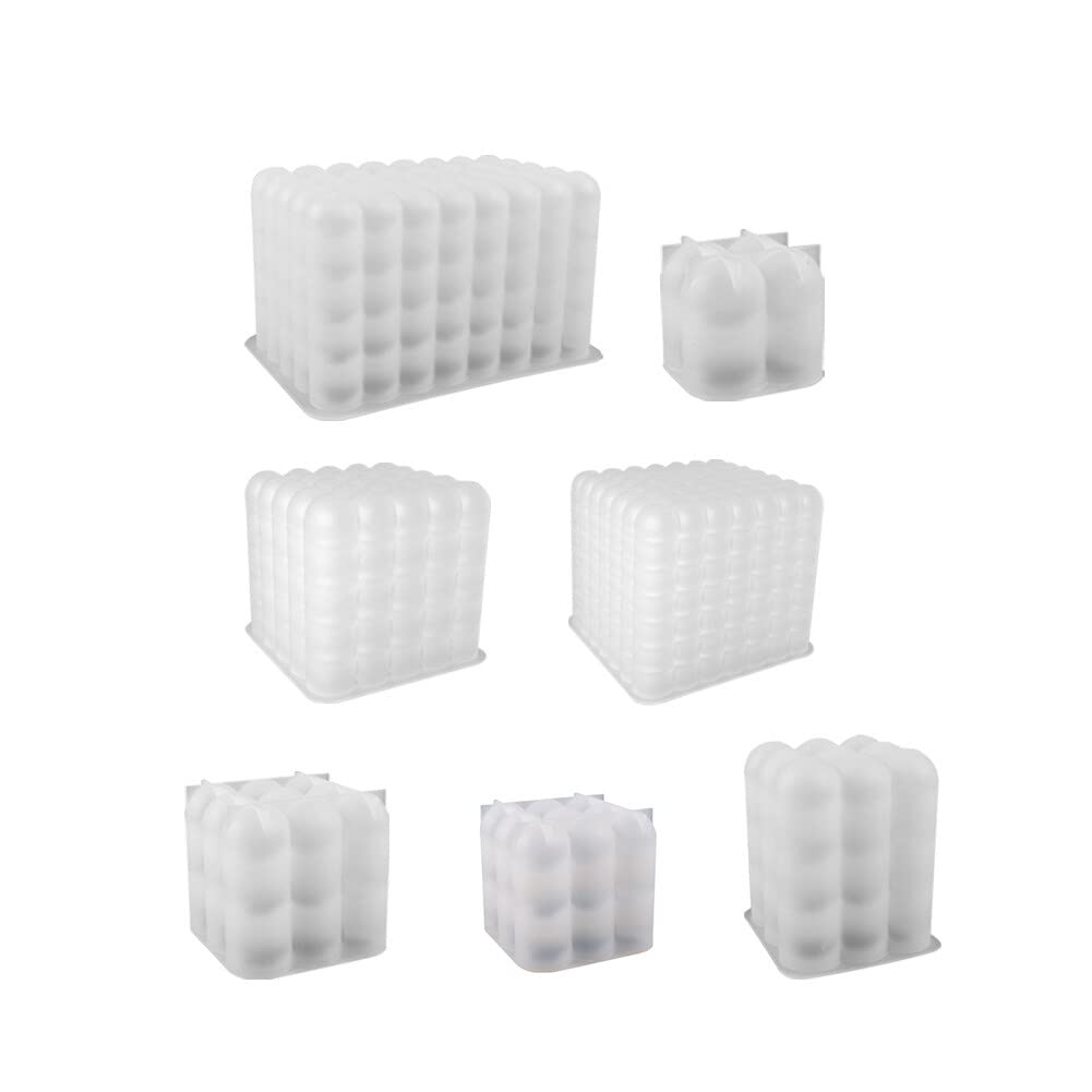 Zestaw 7 sztuk foremek do świec bąbelkowych, 3D DIY formy silikonowe do odlewania świec i knot do świec, do odlewania świec jako dekoracja domu, świeca zapachowa DIY, mydło