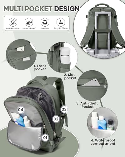 BJLFS Vakuum Rucksack Handgepäck mit Vakuumsystem Ryanair Handgepäck Reiserucksack Airbag Rucksack mit Vakuumpumpe Damen 14 zoll mit Laptopfach Carry on Luggage