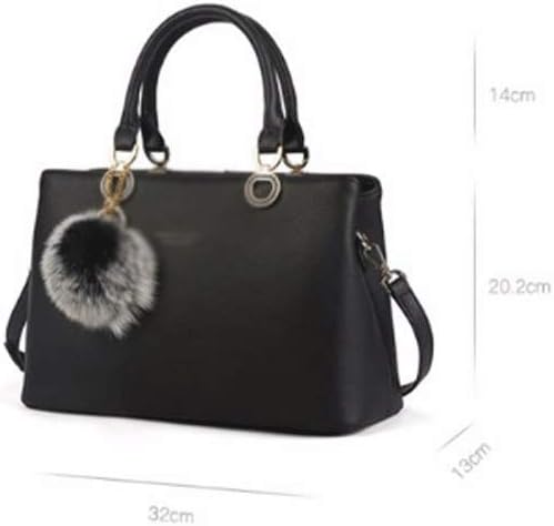 Black handbag, soft and delicate, interesting plush ornaments, elegant and three dimensional, you can carry it when go out