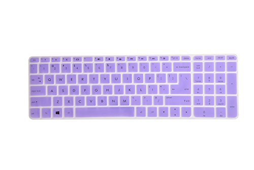 Leze - Ultra Thin Silicone Keyboard Cover Skin Protector for 15.6 Inch HP ENVY X360 m6-w,ENVY m7-n,m7-u,Pavilion 15-ab 15-ac 15-af 15-as 15-au 15-ay 15-ak 15t-ae 15-ba 15-bc Semi - Purple