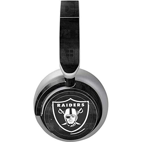 Skinit Decal Audio Skin Compatible with Surface Headphones - Officially Licensed NFL Las Vegas Raiders Black & White Design
