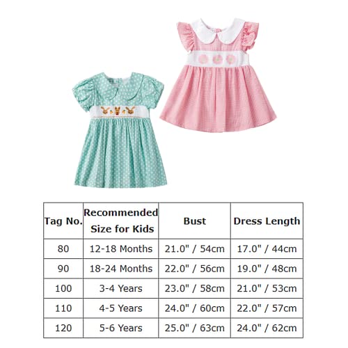 Toddler Baby Girl Plaid Summer Dress Peter Pan Collars Polka Dot Easter Dresses Floral Bunny Gingham Spring Swing Dress Baptism Christening Wedding Guest Pageant Dress Pink Ruffle 12-18 Months #TOP3
