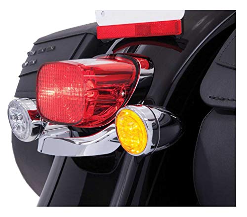 Ciro Fang Amber Led Turn Signal Inserts With Chome Bezel Compatible For Harley-Davidson Dyna Fat Bob Cvo Fxdfse 2009 #TOP1