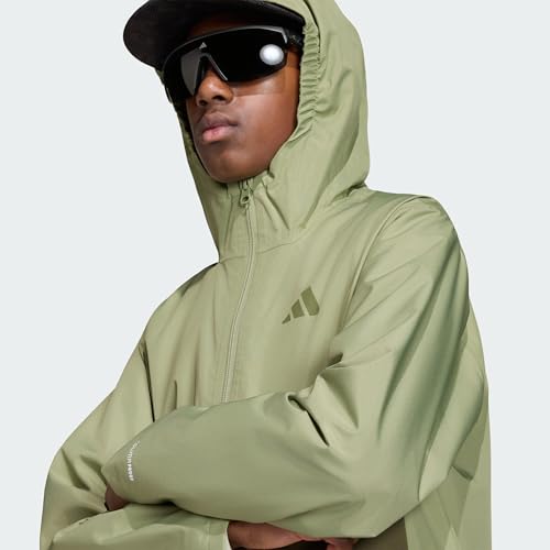 adidas Unisex Kids Terrex Kids Multi 2 Layer CLIMAPROOF Rain Jacket, tent green/olive strata, 13-14 Years