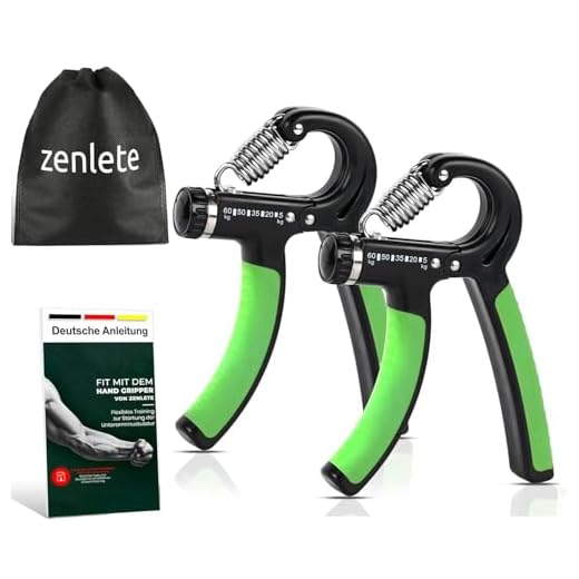zenlete Profi Fitness Handtrainer, 2-er Set Fingerhantel einstellbar von 5-60 kg, Fingertrainer Unterarm-Trainer Trainingsgerät mit starker Feder für mehr Griffkraft + E-Book mit Übungen