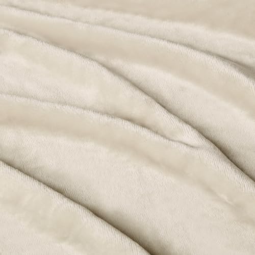 Image of Amazon Basics Soft Fleece Throw Blanket, Lightweight Cozy Warm Blanket for Couch & Sofa, 50 x 60 Inches, Beige (Pack of 2)