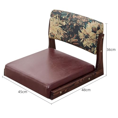 Tatami Krzesło podłogowe, ergonomiczna, japońska, przenośna, drewniana rama z poduszką, do salonu, medytacji, czytania, gier
