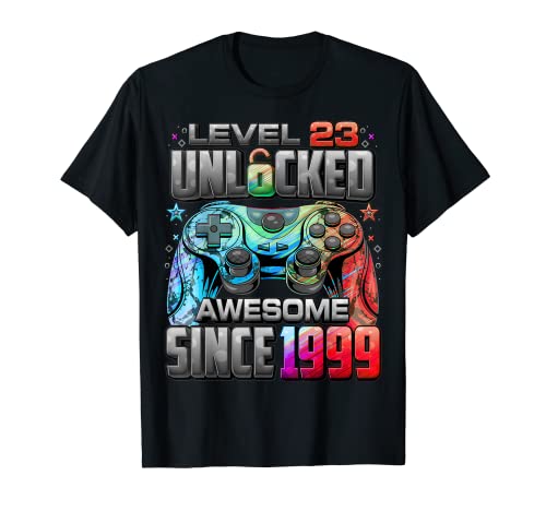 Nivel 23 Desbloqueado Impresionante desde 1999 Juegos de 23 cumpleaños Camiseta