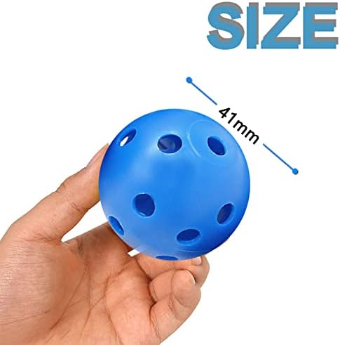 FINGER TEN Golf Training Balls Plastic for Indoor Outdoor Value Pack of 18, Mini Golf Practice Ball Flight Hollow 40mm Color Blue Red White Yellow for Golf Sport Driving Range Putting Green Backyard