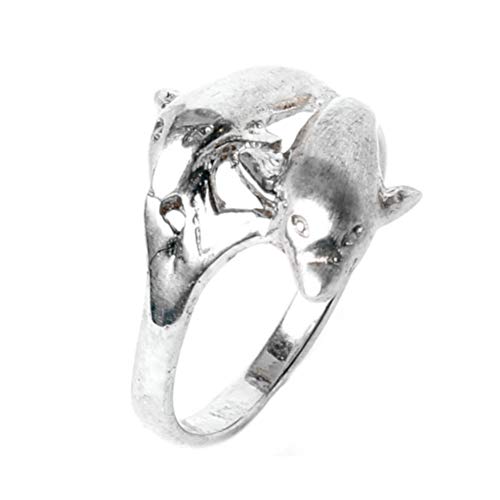 Bague en argent filigrane deux dauphins anneaux bijoux unisexes taille 57