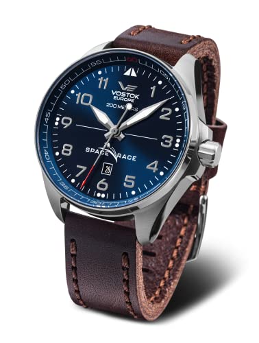 Vostok Europe Space Race Reloj para Hombre Analógico de Automático con Brazalete de Piel de Vaca YN55-325A661