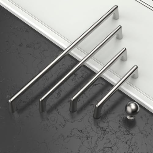Image of Asidrama 6 Pack 6.3 Inch(160mm) Brushed Satin Nickel Cabinet Pulls Cabinet Handles Cupboard Handles Kitchen Cabinet Hardware for Cupboard Drawer Pulls