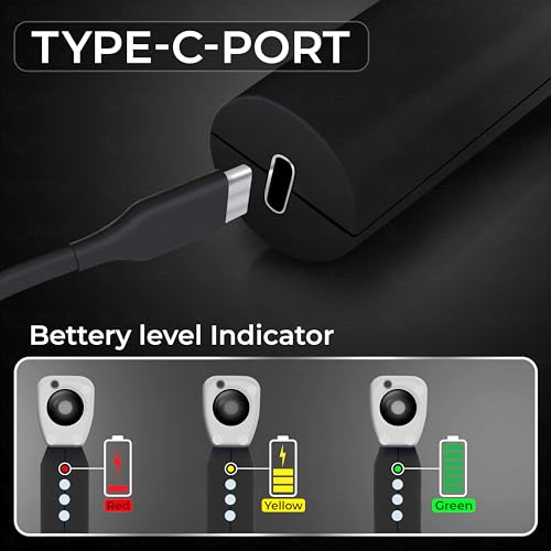 Image of OTICA 3.7V Professional Diagnostic Pocket LED Otoscope | Rechargeable In-Built 3500mAh Battery | Type-C Charging | Adjustable Intensity | 10 Reusable Specula + Spare Glass | 11707 - Black