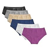 Popular Girls Underwear Hipster Panty - Soft Cotton Panties Underwear for Girls & Teen 6pk Cool Neutrals L
