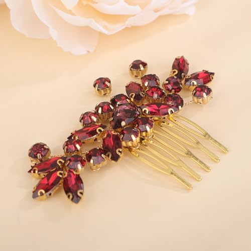 Peine para cabello de boda con cristales y pedrería miniatura 3
