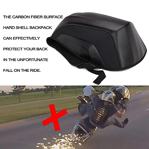 Ustpo Motorcycle Backpack Waterproof Bag Hard Shell Backpack Carbon Fiber Motorbike Helmet Large Bag For Men Travelling Camping Cycling Storage #TOP5
