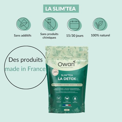 OWARI SLIM TEA - The Cure Détox - Soutien Régime - Cure Détox 30 jours - Thé en Vrac 200 g - Boisson 100% Naturelle et Produite en France – Image 4
