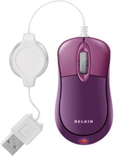 Belkin USB Mobile Retractable Mouse (Plum Berry)