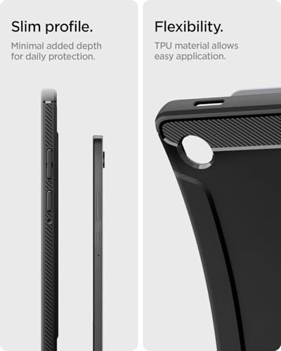 Image of Spigen Rugged Armor | Samsung Galaxy Tab A11 Case [Flexible] [Slim Protection] 8.7 inch Protective Back Cover | TPU - Matte Black