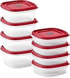 Tribello 16-Piece BPA-Free Plastic Food Storage Set, Red Vented Lids - Microwave, Dishwasher Safe: Perfect for Meal Prep, Leftovers, and Kitchen Organization