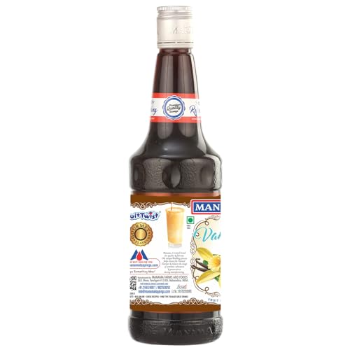 Image of Manama Vanilla Syrup | Fruit Mixer for Mocktails, Cocktails, Drinks, Juices, Beverages | Non Alcoholic Mix 750ML Bottle