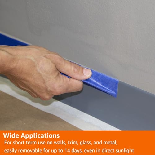 Image of Amazon Basics Blue Painters Tape, Protects Surfaces, Removes Easily, No Residue, 1.88 inch x 60-Yard, 6 Rolls