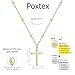 Poxtex Gold Cross Necklace for Women Trendy Satellite Beads Chain with 14k Gold Plated Cross Pendant, Non Tarnish Waterproof Christian Faith Religious Jewelry Gifts
