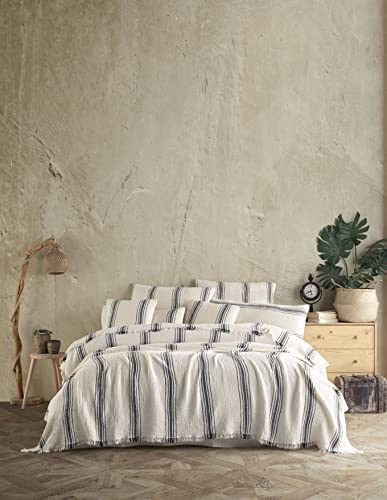 Handmade Bohemian 4-Layer Gauze Bedspread Only, 100% Organic Cotton Muslin,