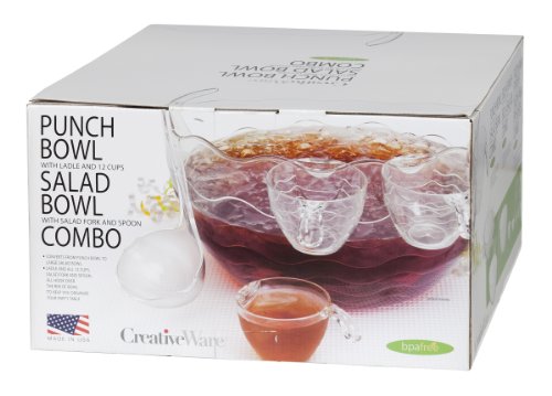 CreativeWare Punch/Salad Bowl 16-Piece Set - Thumbnail 3