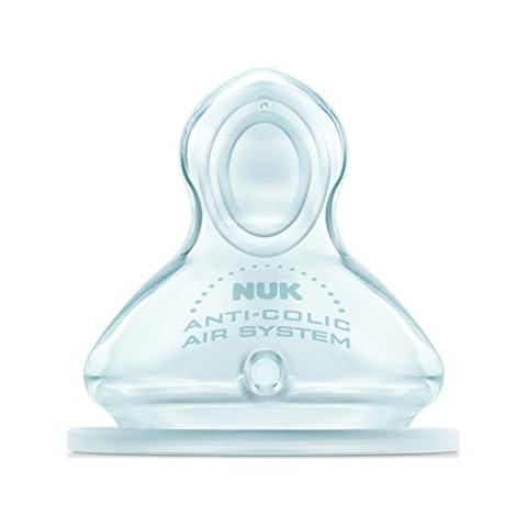 NUK First Choice 710013 Pack de 2 tetinas de silicona Tamaño 1 / L para gruesos Líquidos Cover