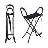  PINGJIA Taburetes De Caña Plegables, Combinación De Silla De Bastón, Bastón De Caminar Plegable, Silla De Caminar Portátil con Asiento, Palos De Cambio Bastón Plegable