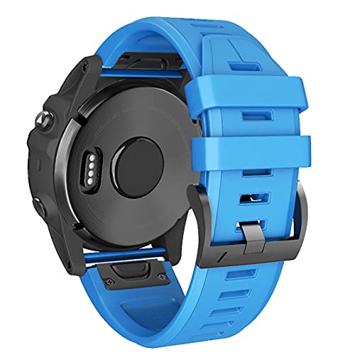 ANBEST Bracelet pour Garmin Fenix 6/6 Pro, Fenix 5/5 Plus, Fenix 7/7 Pro, Epix 2/Epix Pro 47mm, Forerunner 965/945/935/745, Approach S62 Bracelet QuickFit 22mm Remplacement Bracelet en Silicone, Bleu