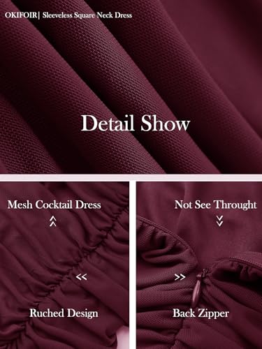 Image of Women's Sexy Midi Cocktail Homecoming Party Dress | Lined, Mesh, Ruffle Hem, Bodycon, Square Neck