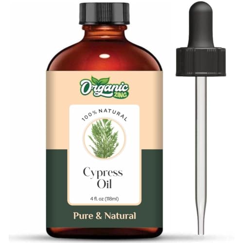 Organic Zing Cypress (Cupressus) Oil | Pure & Natural Essential Oil for Skincare, Aroma and Diffusers - 118ml/3.99fl oz