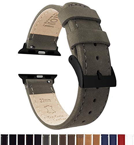 Image of BARTON WATCH BANDS - Top Grain Leather Watch Bands Compatible with Apple Watch Models - 1, 2, 3, 4, 5, 6, 7, 8, 9, 10, SE, Ultra & Ultra 2
