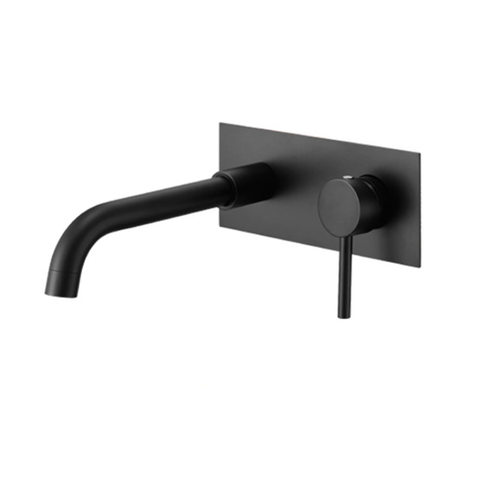 Robinet de salle de bain mural noir double trou en acier inoxydable pour lavabo