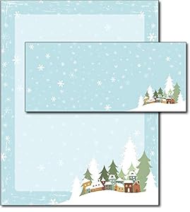 Desktop Publishing Winterdorf Briefpapier und Umschläge, 40 Stück
