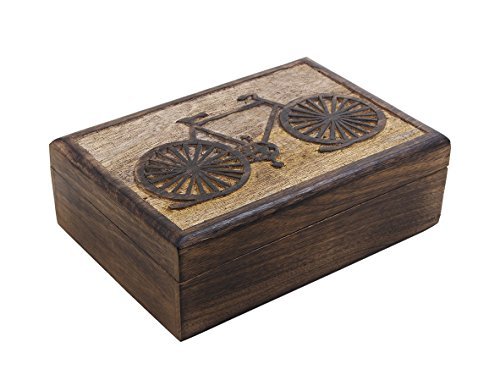 Souvenir fête des mères : boîte à bijoux bois rustique gravée de 25,4 cm