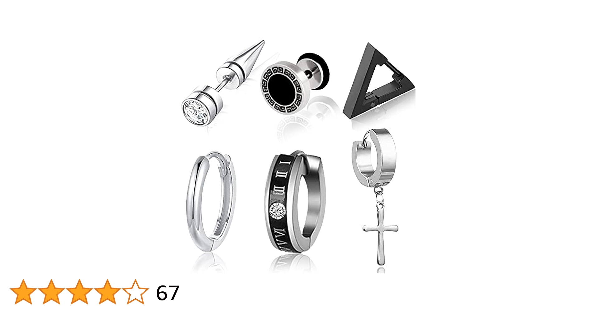 Amazon | 6個セット ピアス メンズ 十字架 フープピアス