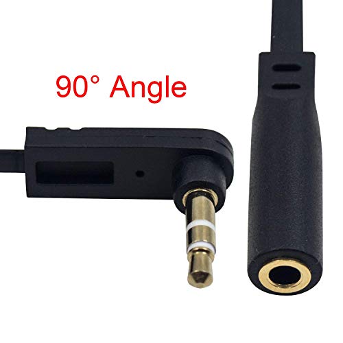 Poyiccot 3.5mm Headphone Extension Cable, 2-Pack 3.5mm Aux Extension Cable, Flat Right Angle 1/8 inch Male to Female Audio Stereo Short Cable for Phones, Speakers,PS4 Headset & More, 6.8inch by Poyiccot - Used condition - Image 3