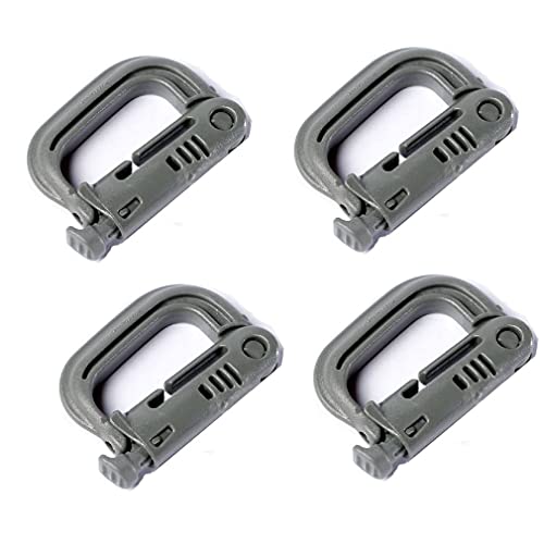 ITW Nexus Military Carabiner Grimloc D-Ring Vest Backpack Keychain Clip Snap Foliage Green (Lot of 4)