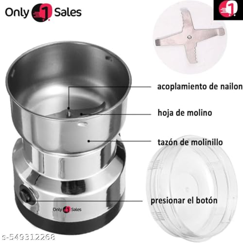 Image of Stainless Steel Grinder | Nima | Multifunctional, Smash Machine | Coffee Beans Electric| Mixer| Spice | Dry Masala | Masala Mixer| Chutney Grinder