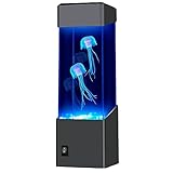 SOUNAS Quallen Lampe Lava Lampe Aquarium Lampe, Quallen Lampe Säule LED Lampe, USB und batteriebetrieben, für Wohnzimmer Licht Schlafzimmer Schreibtisch Dekoration,Black