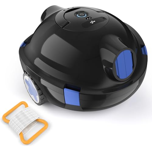 Robotic Pool Cleaner, Cordless Pool Vacuum Above/Inground Pools with Powerful Suction, 90 Mins Runtime, Self-Parking