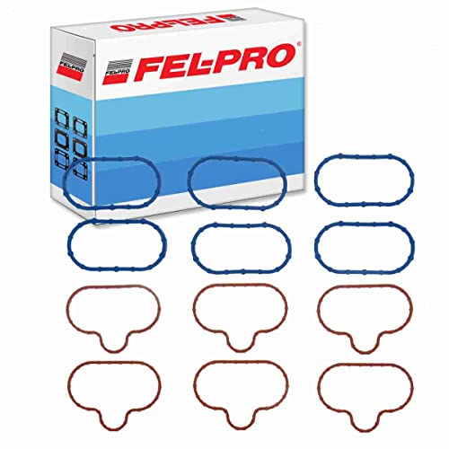 Image of Intake Manifold Gasket Set Compatible with Ford Escape 3.0L V6 2005-2008 | Stops vacuum and coolant leaks behind rough idle and lean running; complete intake manifold gasket set; P0171.