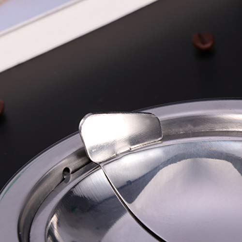 BESPORTBLE Cinzeiro Redondo de Aço Inoxidável Recipiente de Cinza Decorativo Resistente ao Vento Cig